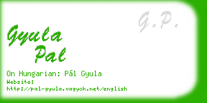 gyula pal business card