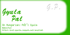 gyula pal business card